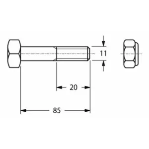 VITE TE 11X85 H=0 L=85 10.9