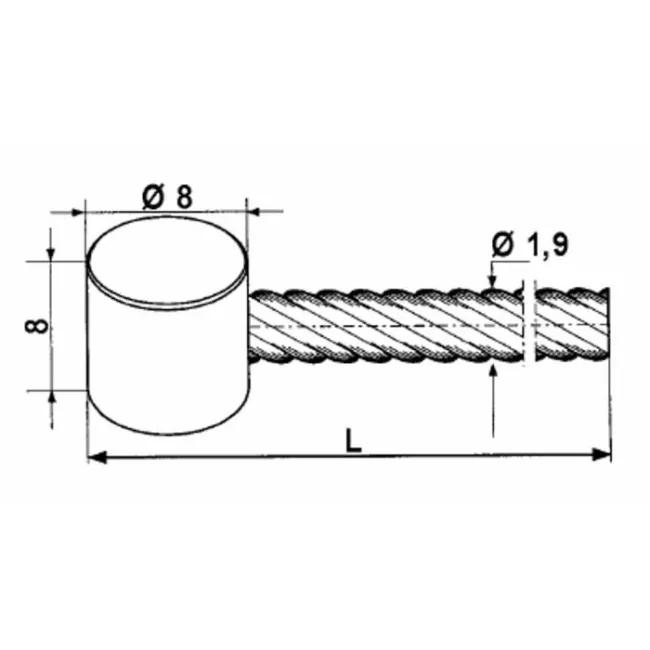 CAVO Ø 1,9 L=2000MM BARIL.8X8