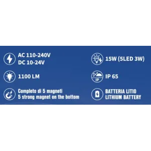 LAMPADA 15W BATT LITIO 7,4V
