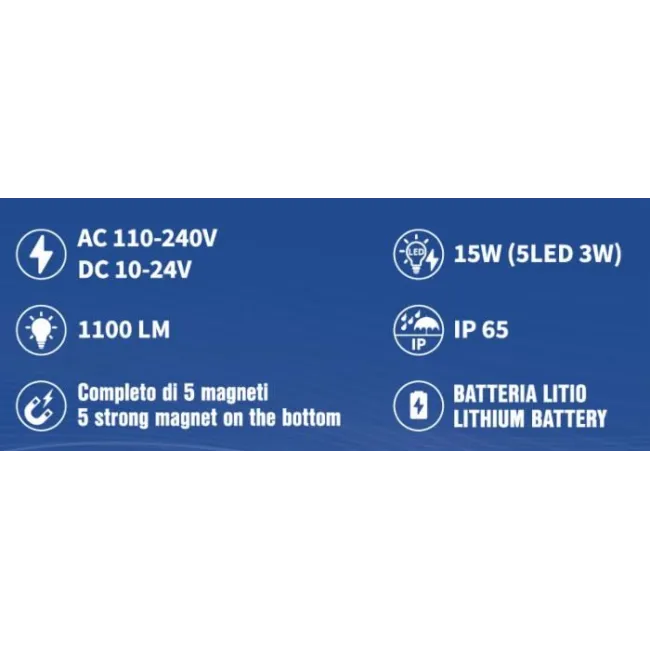 LAMPADA 15W BATT LITIO 7,4V