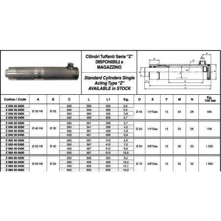 CILINDRO ALESAGGIO 40 CORSA 500