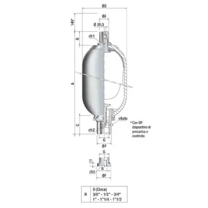 ACCUMULATORE PMAX 360 BAR 15 LT
